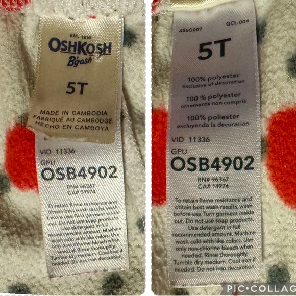 Oshkosh B’gosh sz 5T ‘Always Be Kind’ 2pc pajama set - Picture 7 of 7